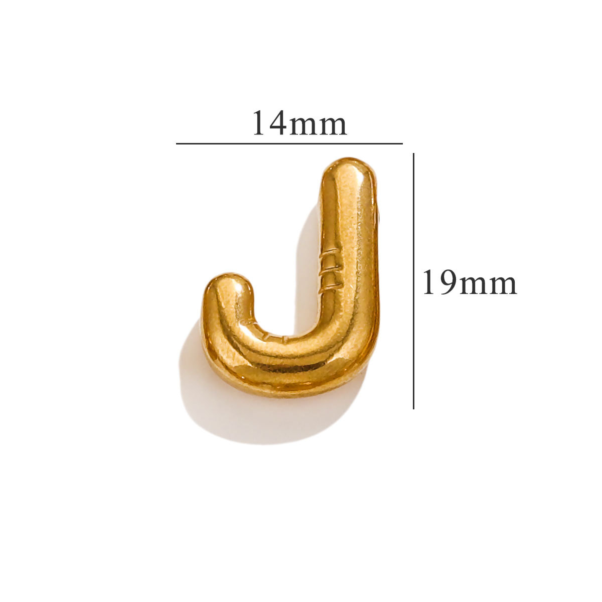 1 Piece Classic Simple Style Letter J Shape Stainless Steel  Gold Color Women's Pendant h5 